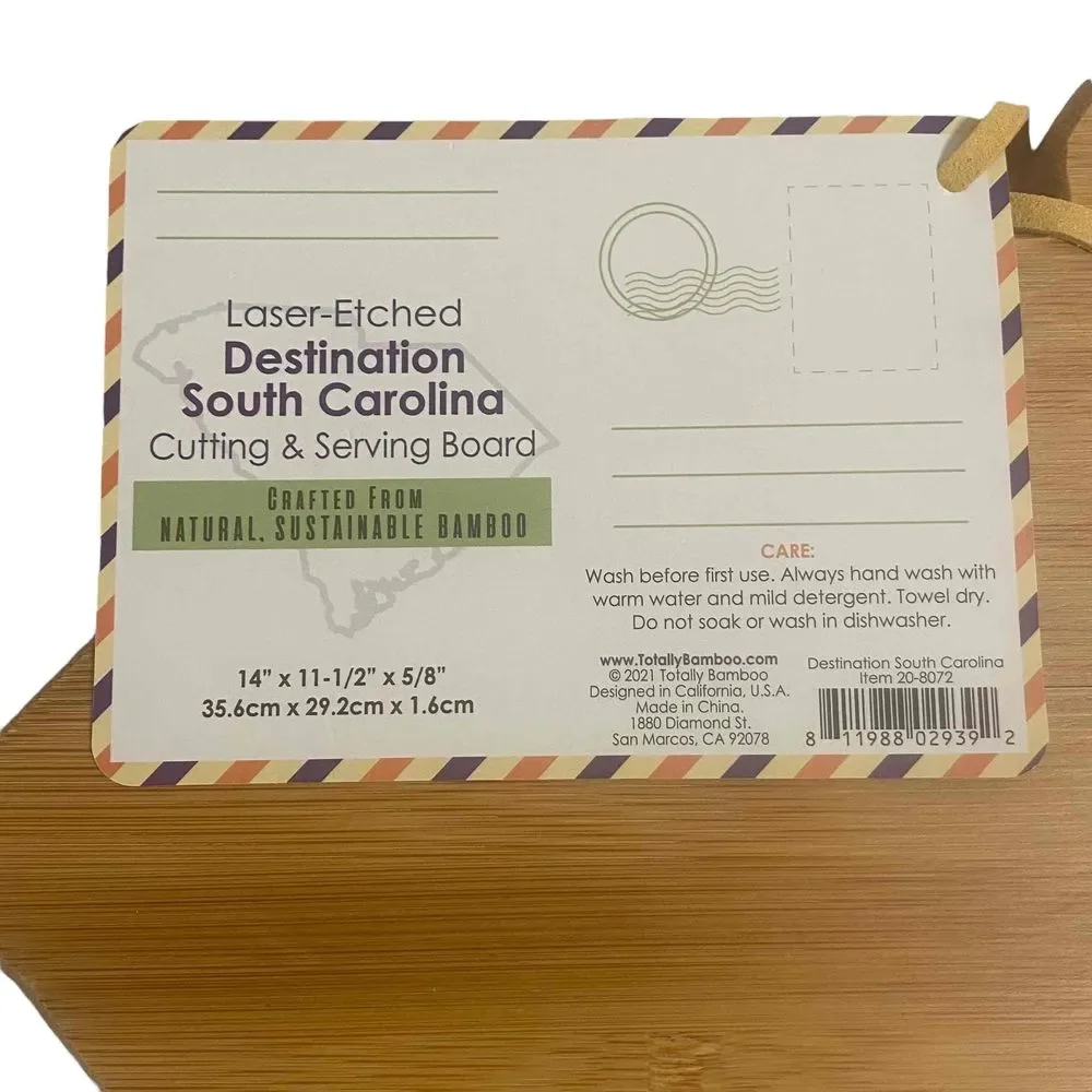 NWT Totally Bamboo‎ Bamboo State Shaped Cutting & Serving Board South Carolina